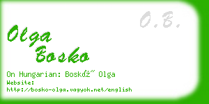 olga bosko business card